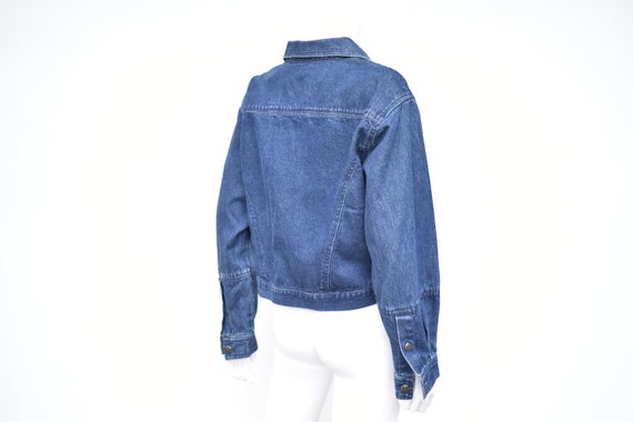 Vintage 80s Calvin Klein Cropped Denim Jacket Mot… - image 7