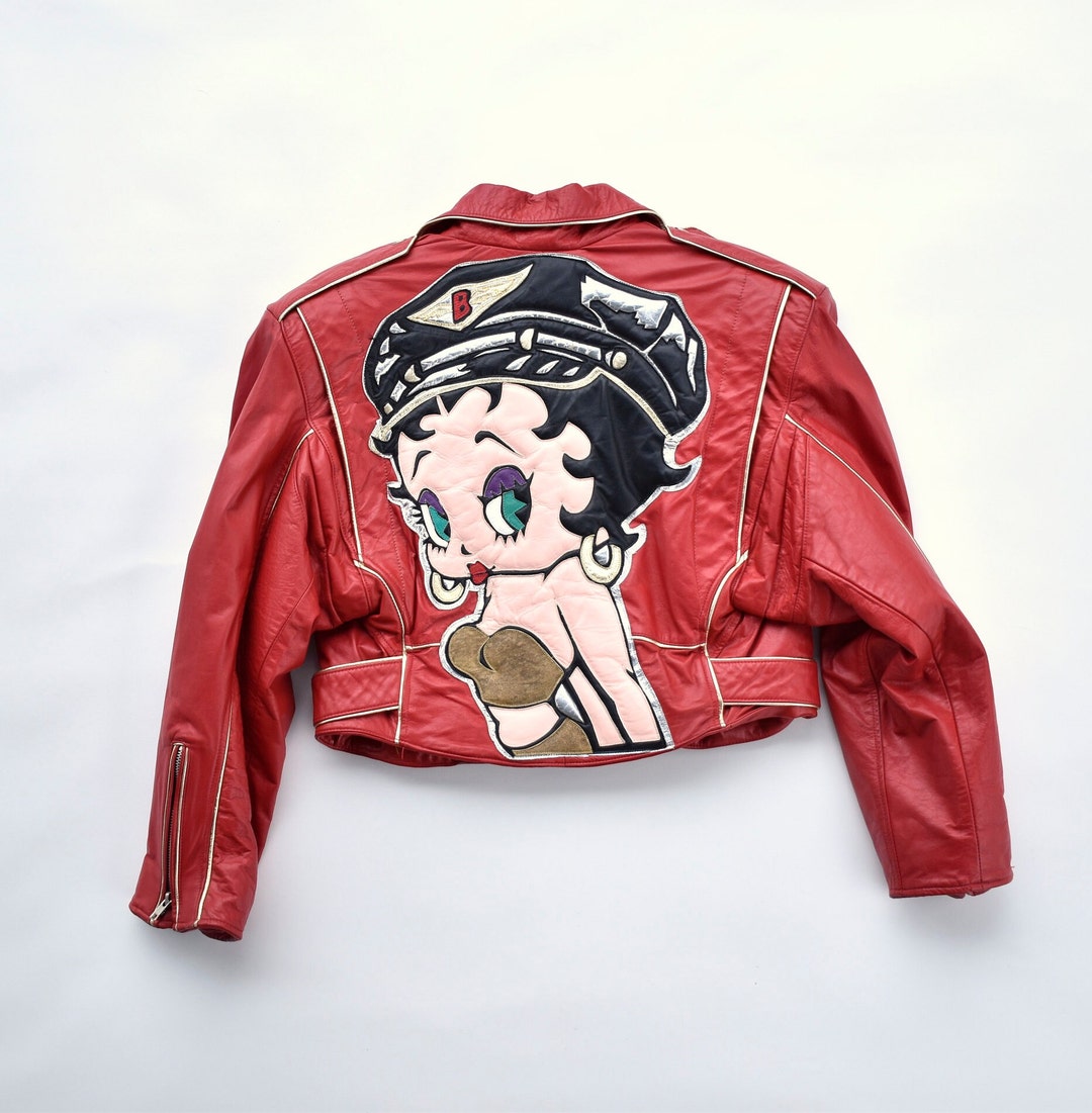 Vintage Betty Boop Leather Motorcycle Jacket Made by Maziar Size M - Etsy