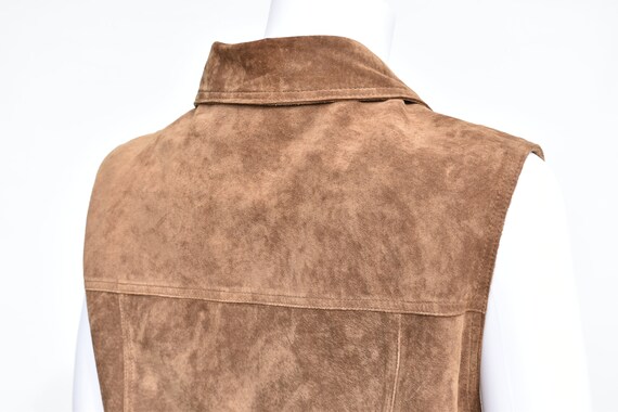 Vintage Eddie Bauer Suede Leather Button Up Vest … - image 6