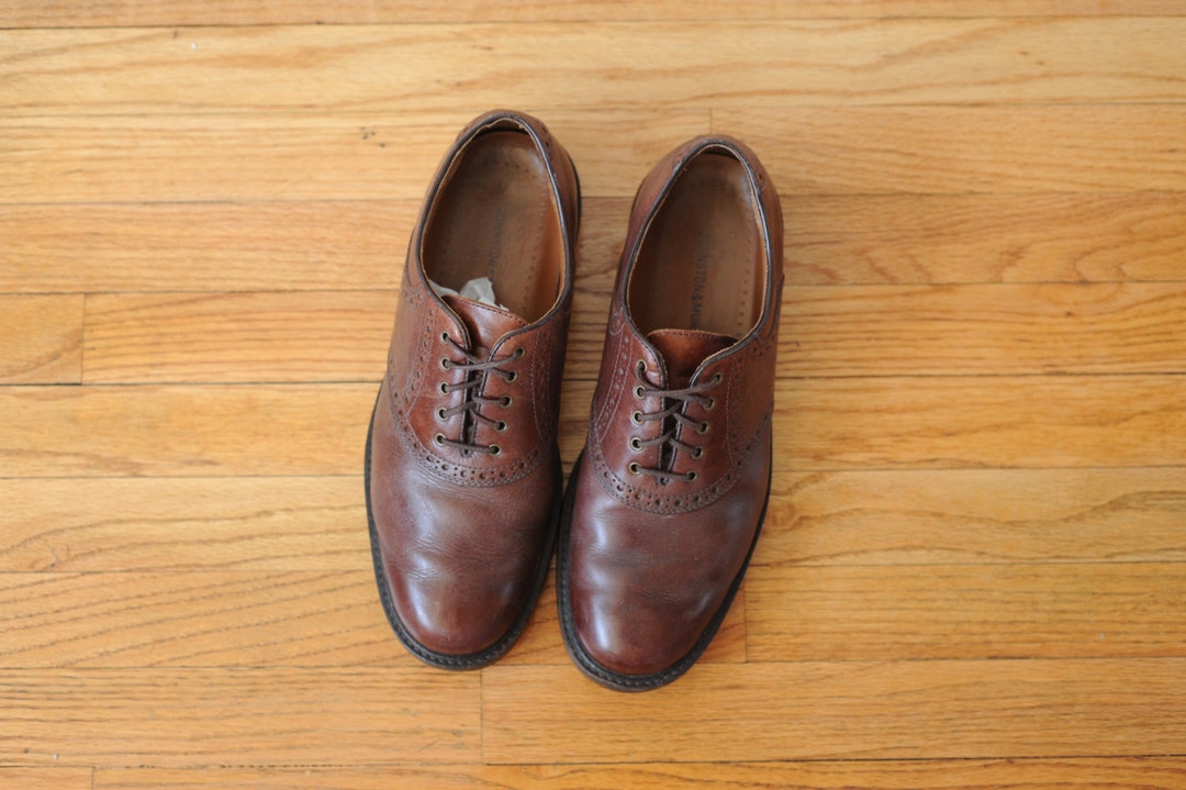 Vintage Johnston and Murphy Brown Leather Saddle Shoes, Mens 8 1/2 ...