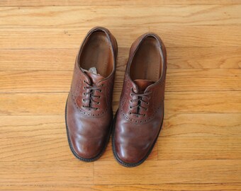 Vintage Johnston and Murphy Brown Leather Saddle Shoes, Mens 8 1/2 / ITEM233