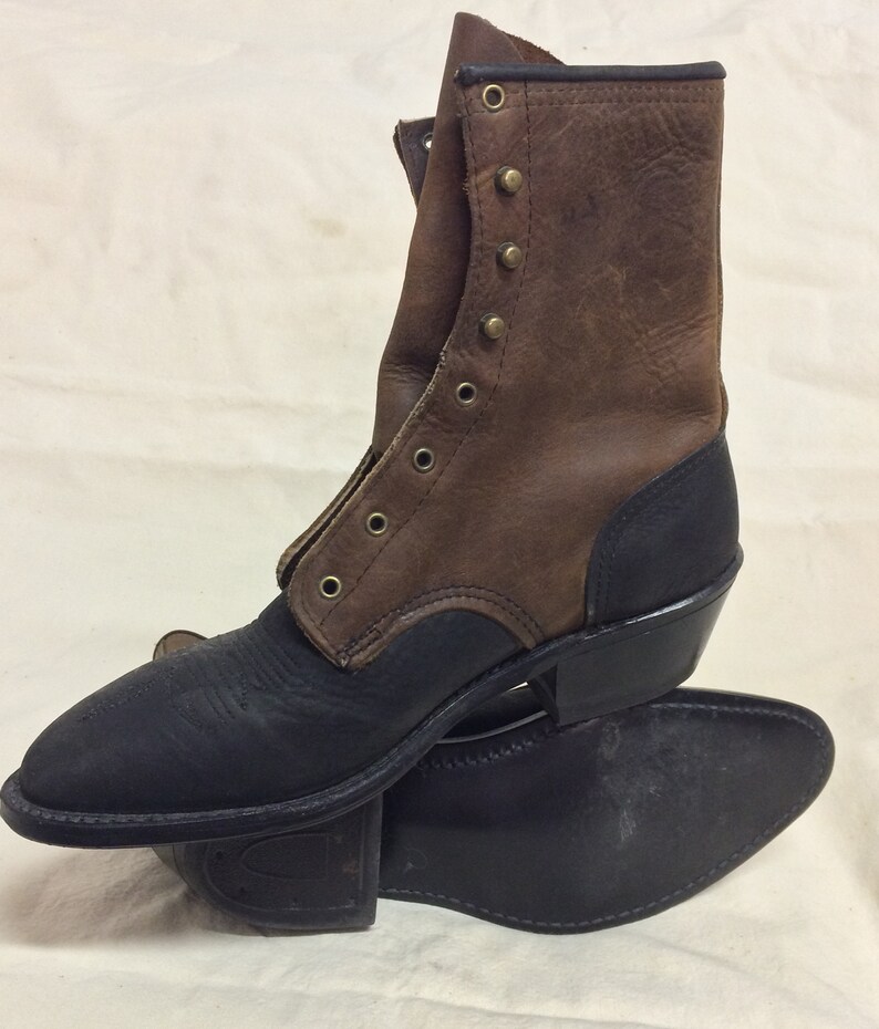 Vintage Laredo Two Tone Leather Roper Boots Made in USA Womens Etsy