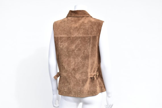 Vintage Eddie Bauer Suede Leather Button Up Vest … - image 4