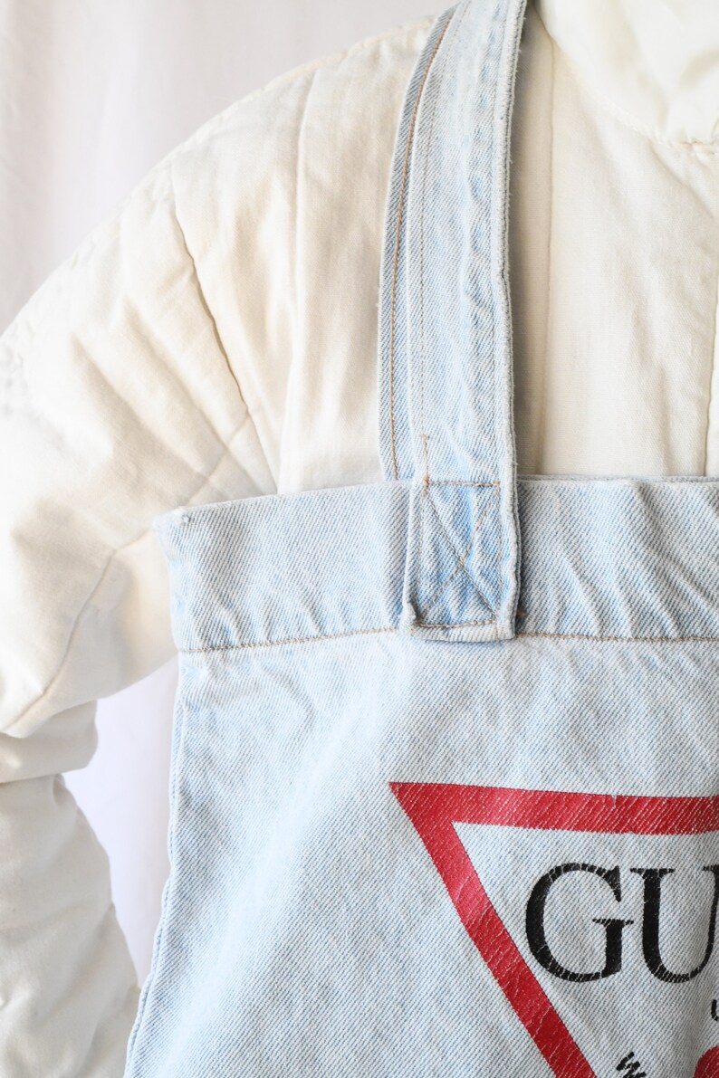 Vintage Guess Light Blue Denim Tote Bag Made in USA ITEM-C54