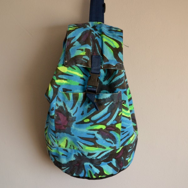 Vintage One Strap Neon Colors & Black Backpack by Ocean Pacific