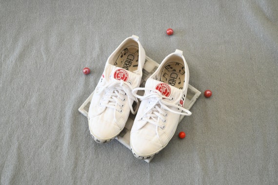 Vintage Cherokee White Cotton Sneakers, Womens US… - image 1