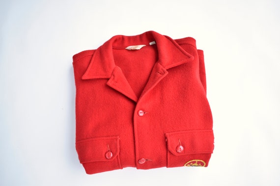 Vintage Official Boy Scout Wool Button up Jacket Size 42 Item#z178