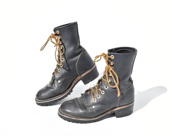 1960s lace-up boots vintage Bort Carleton tall leather speed