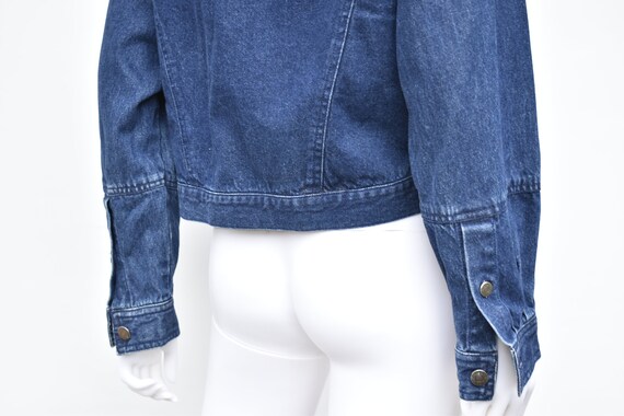 Vintage 80s Calvin Klein Cropped Denim Jacket Mot… - image 9