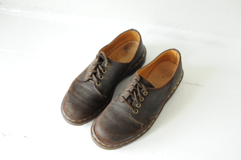 Vintage Dr Martens Brown Suede Leather Oxford Shoes US 8 ITEM222 Made in England Womens UK 6