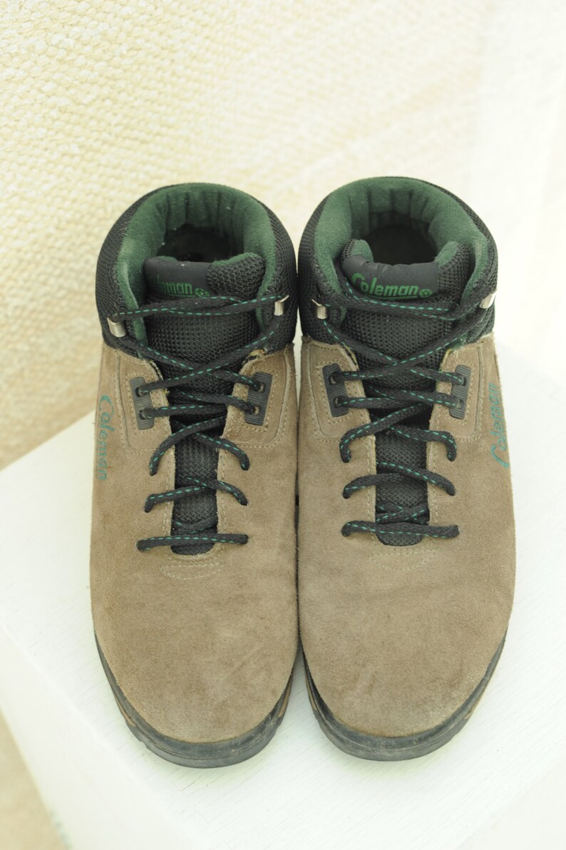 Vintage Coleman Brown Leather Hiking Ankle Boots Womens 7 1/2 Etsy