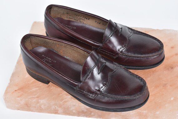 Vintage GH Bass Penny Loafers Burgundy Leather Womens… - Gem