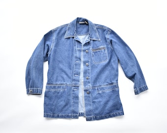 Vintage 80's Denim Chore Jacket by Crossroads size S item#Y01