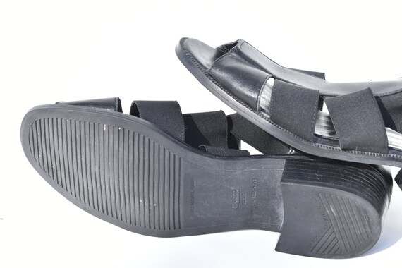 Vintage Black Leather Mary Jane Open Toe Sandal S… - image 5