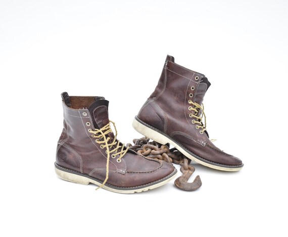 Vintage Timberland Moccasin Toe Logger Leather Ankle Boots size