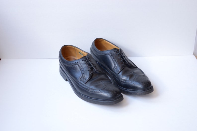 Vintage Florsheim Imperial Black Leather Wingtip Oxfords Mens - Etsy