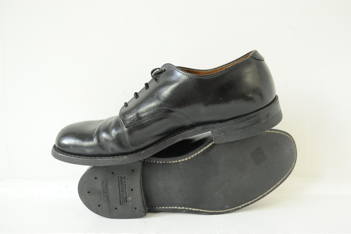 Vintage Craddock Terry Black Leather Military Oxford Shoes Vintage Craddock Terry Black Leather Military Oxford Shoes