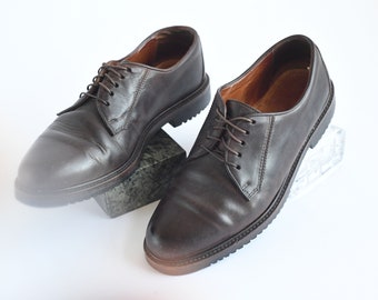 Vintage Cole Haan Brown Leather Oxford Shoes, Mens 8 1/2 / ITEM-F182