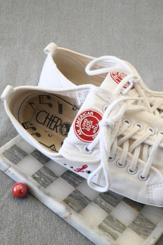 Vintage Cherokee White Cotton Sneakers, Womens US… - image 8