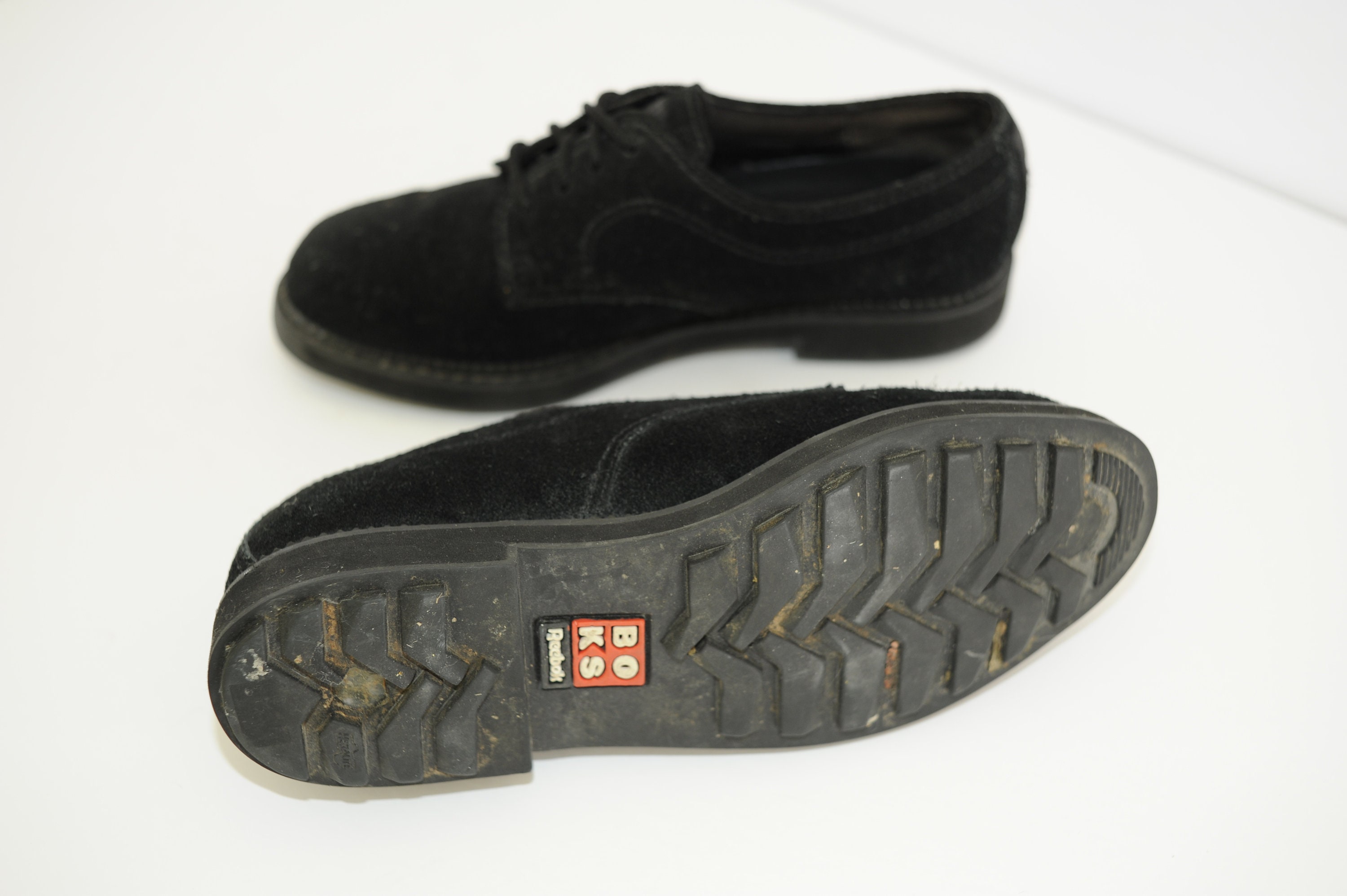 Gehuurd Bloeien Direct Vintage 90's BOKS by Reebok Black Suede Leather Oxford - Etsy