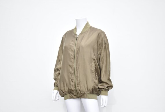 Vintage 100% Silk Bomber Style Jacket by Robert S… - image 1