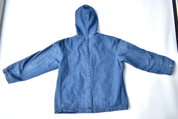 Vintage Early 90s Denim Hooded Zip up Jacket by Bridgewater