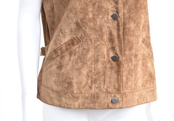 Vintage Eddie Bauer Suede Leather Button Up Vest … - image 7