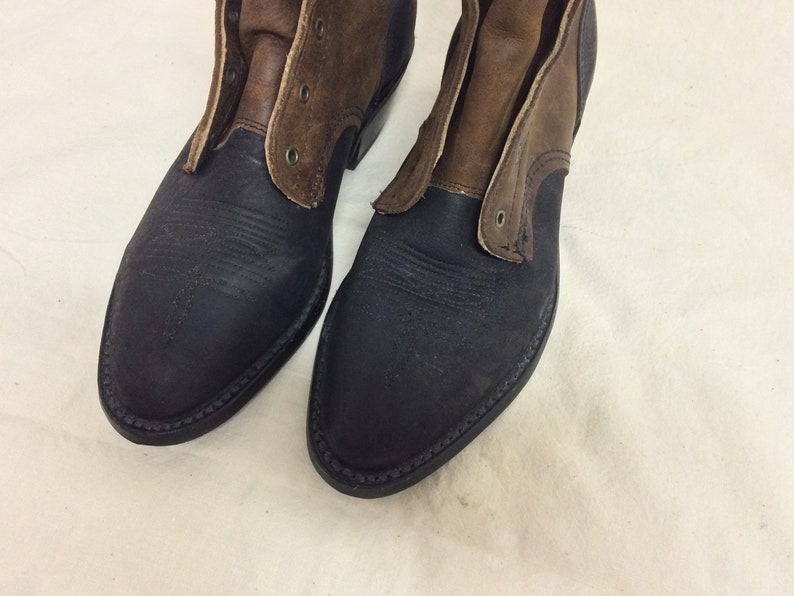 Vintage Laredo Two Tone Leather Roper Boots Made in USA Womens Etsy