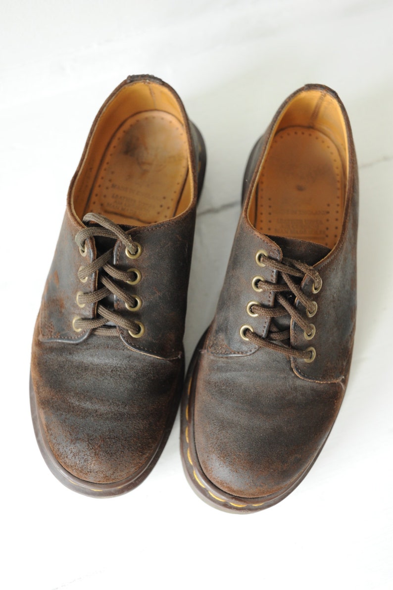 Vintage Dr Martens Brown Suede Leather Oxford Shoes US 8 ITEM222 Made in England Womens UK 6