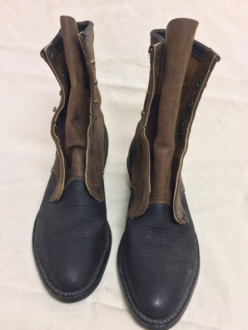 Vintage Laredo Two Tone Leather Roper Boots Made in USA Womens Etsy