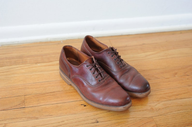 SALE Vintage Lands End Mens Oxford Saddle Shoes Mens 8 1/2 / Etsy