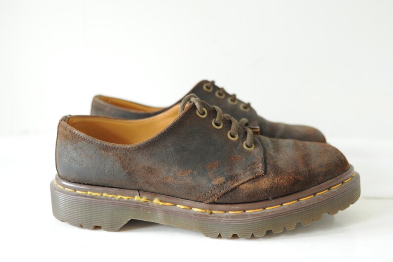 Vintage Dr Martens Brown Suede Leather Oxford Shoes US 8 ITEM222 Made in England Womens UK 6