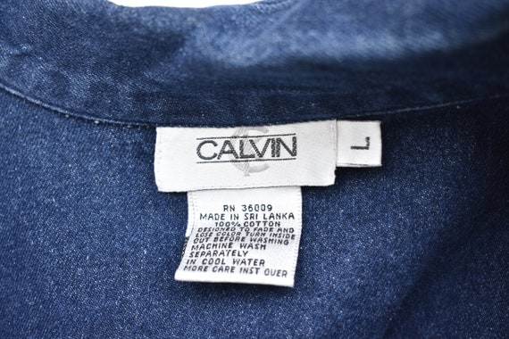 Vintage 80s Calvin Klein Cropped Denim Jacket Mot… - image 10