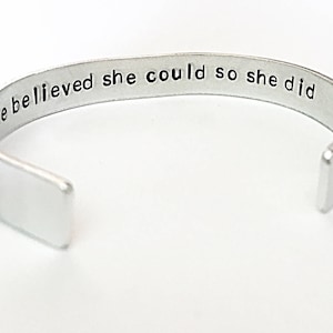 Secret Message Bracelet, Hidden Message Bracelet, Personalised Bracelet, Hand Stamped Cuff, Aluminium Bracelet, Gift For Women, Gift For Her image 1