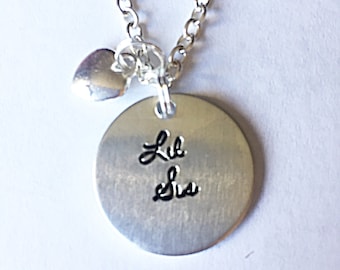 Little Sister Necklace, Hand Stamped Sister Necklace, Lil Sis Necklace, Little Sister Jewelry, Gift For Her, Gifts For Sister, Sister Gift