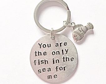 You/'re The Only Fish In The Sea For Me Keyring Key Chain Funny Valentines Day