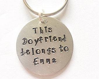 Boyfriend Gift For Boyfriend Keychain Boyfriend, Hand Stamped Keyring Personalised Gift, Boyfriend Birthday Gift, Birthday Present