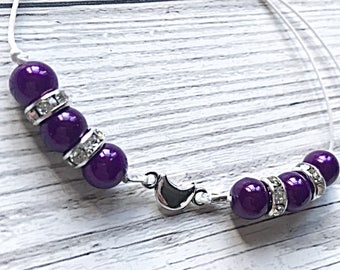 Moon Anklet Jewelry, Crescent Moon Jewelry, Ultra Violet Jewelry, Beaded Anklet For Women, Celestial Jewelry, Celestial Gifts, Foot Jewelry