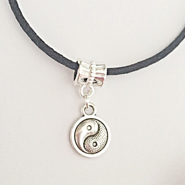 Yin Yang Pendant Necklace: Unisex Black Cord Jewelry Gift