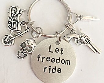 Sons Of Anarchy Keychain For Him, Biker Keychain Charm, TV Show Keychain Boyfriend, Motorbike Keyring, Hand Stamped Keyring, Biker Gifts