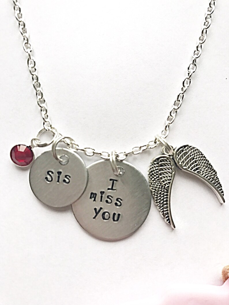Sister Memorial Necklace For Women Hand Stamped Necklace Memorial Sister Remembrance Gift For Sister Loss Gifts For Loss Of Loved Ones