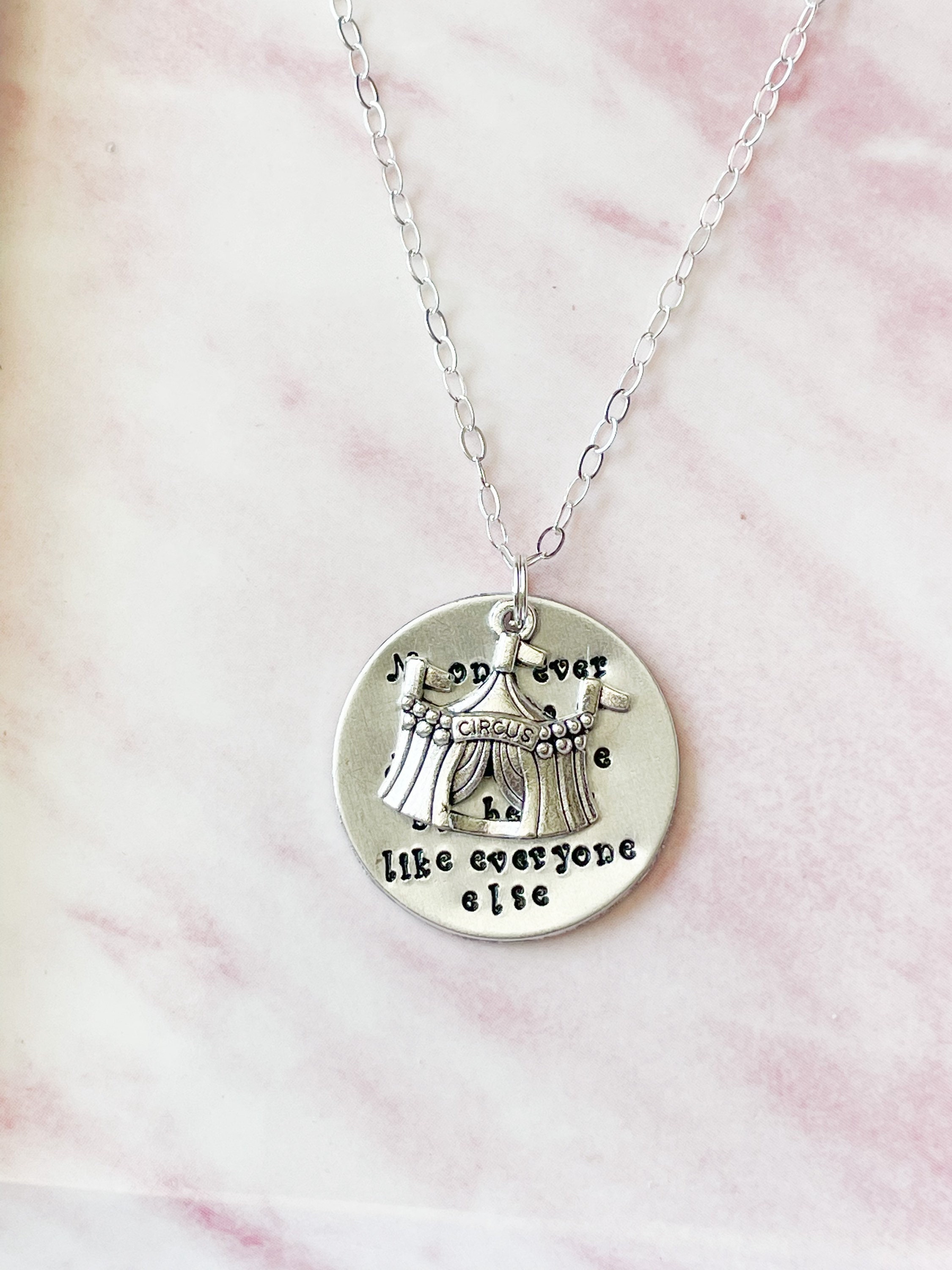 Circus Charm Necklace for Her Hand Stamped Necklace Pendant - Etsy UK