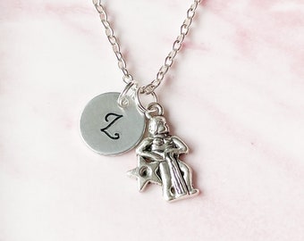 Aquarius Zodiac Necklace: Personalized Initial Charm, Birthday Gift