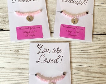 Pick Me Up Gift For Friend Woman Gift For Her, Minimalist Bracelet For Women Bracelet, Tie Bracelet Cord Bracelet, Initial Bracelet Positive