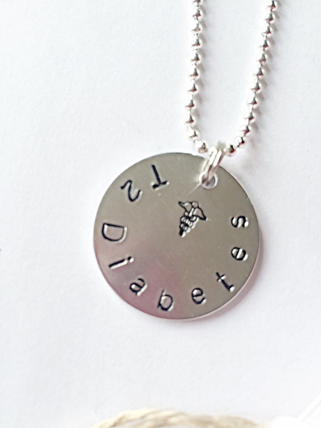 T2 Diabetes Necklace Diabetic Necklace Hand Stamped Etsy
