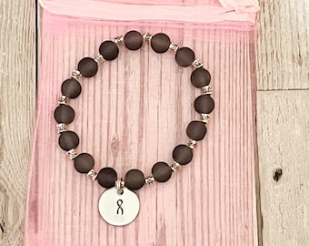 BPD Bewusstseinsband Armband, BPD Armband, Persönlichkeitsstörung, Stretch Armband, Grau Perlen Armband, Mental Health Geschenke, Bewusstsein Geschenk