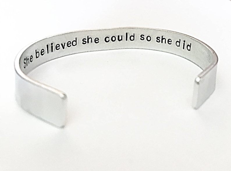 Secret Message Bracelet, Hidden Message Bracelet, Personalised Bracelet, Hand Stamped Cuff, Aluminium Bracelet, Gift For Women, Gift For Her image 1