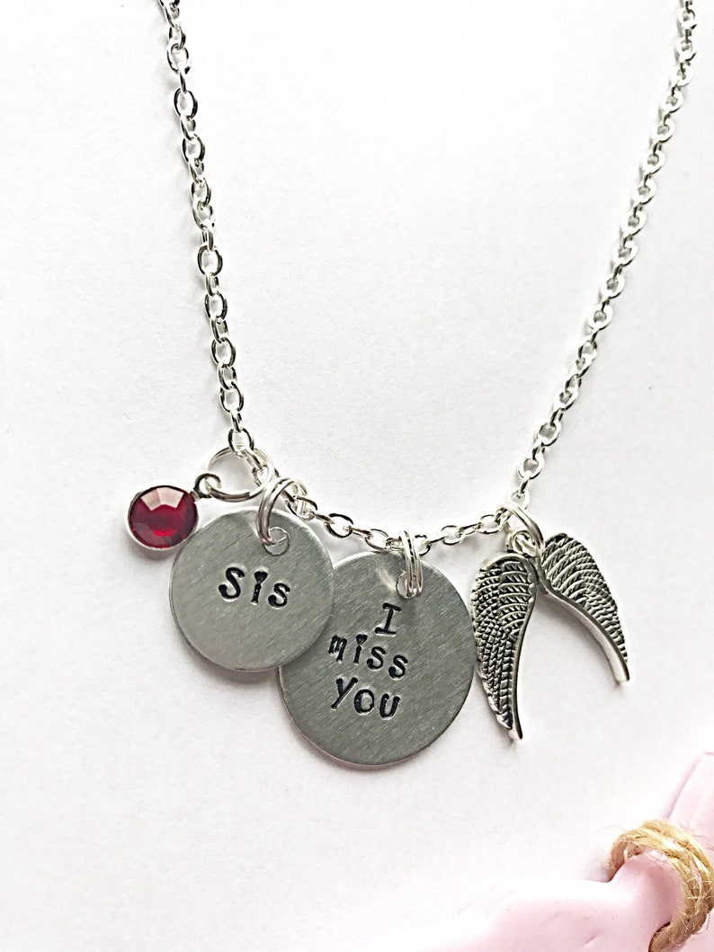 Sister Memorial Necklace For Women Hand Stamped Necklace Memorial Sister Remembrance Gift For Sister Loss Gifts For Loss Of Loved Ones