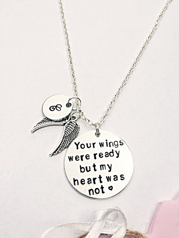 Memorial Necklace Your Wings Were Ready but My Heart Was Not - Etsy