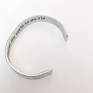 Secret Message Bracelet, Hidden Message Bracelet, Personalised Bracelet, Hand Stamped Cuff, Aluminium Bracelet, Gift For Women, Gift For Her image 6